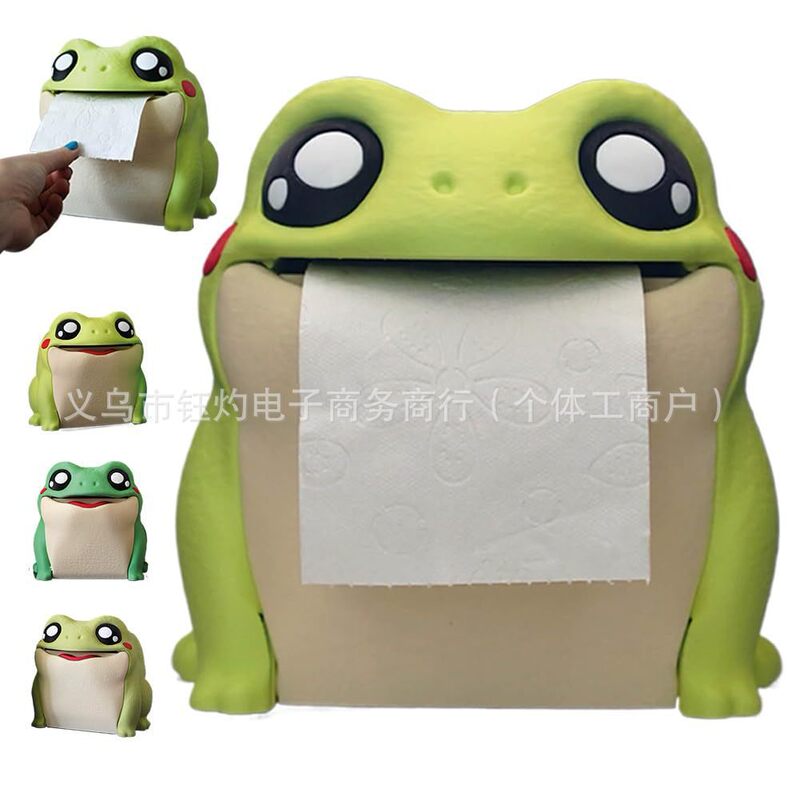 Frodrick the Frog Toilet Paper Dispenser Frog Flip Belly Towel Roll Holder