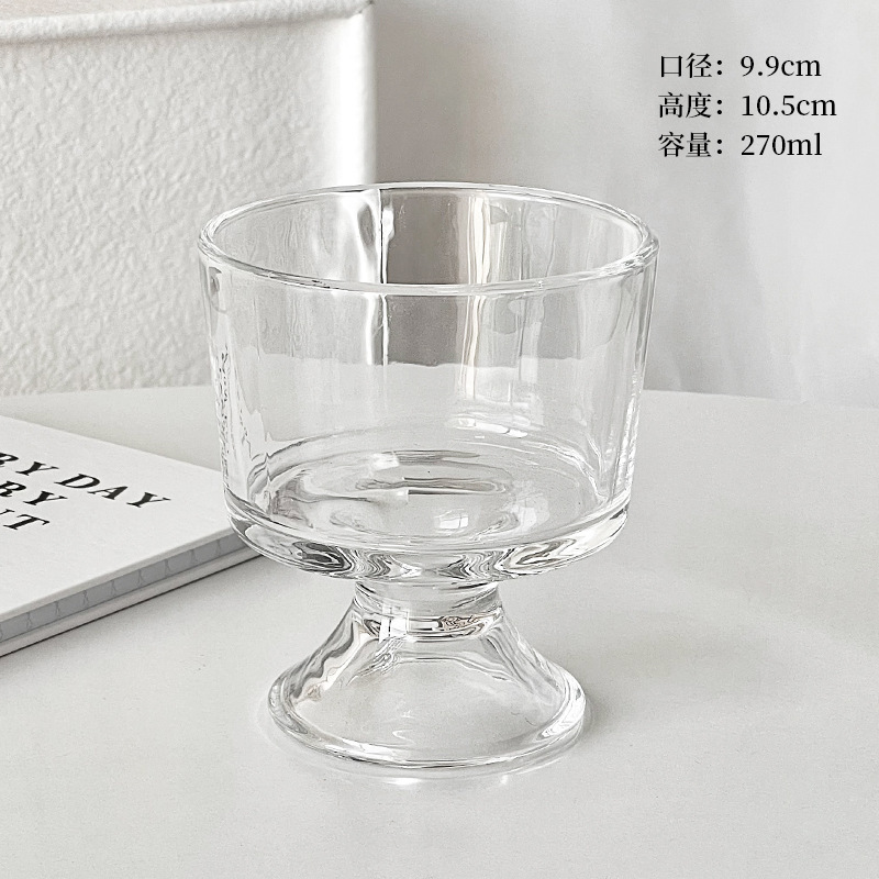 ins简约玻璃甜品碗酸奶杯高脚雪糕碗杯冰淇淋杯子冰激凌杯酸奶杯|undefined