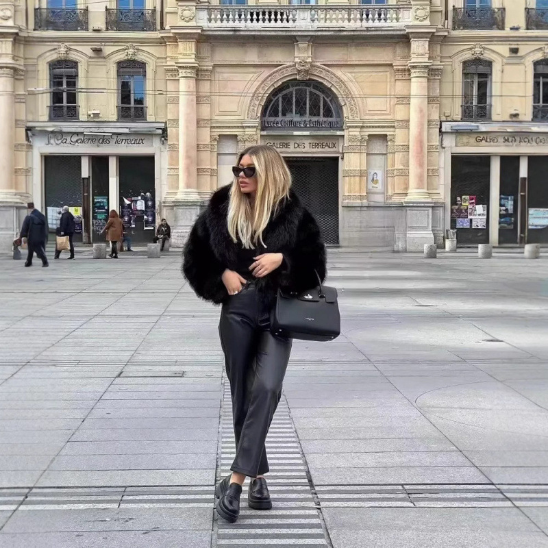 Cross-Border European and American Fashion Aliexpress Hot-Selling Faux Fur Fluffy Women's Jacket