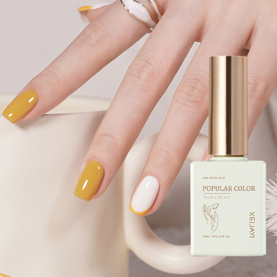 New white nail polish glue solid color ginger nail polish shop special long-lasting firm Nail Polish glue suit