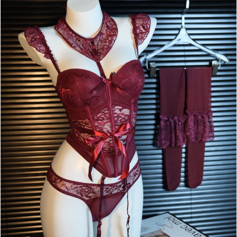 "Confession of Love" Sexy Intimates Sexy Temptation Suit Small Breasts Look Bigger Qqny2025 New Large Size Pajamas