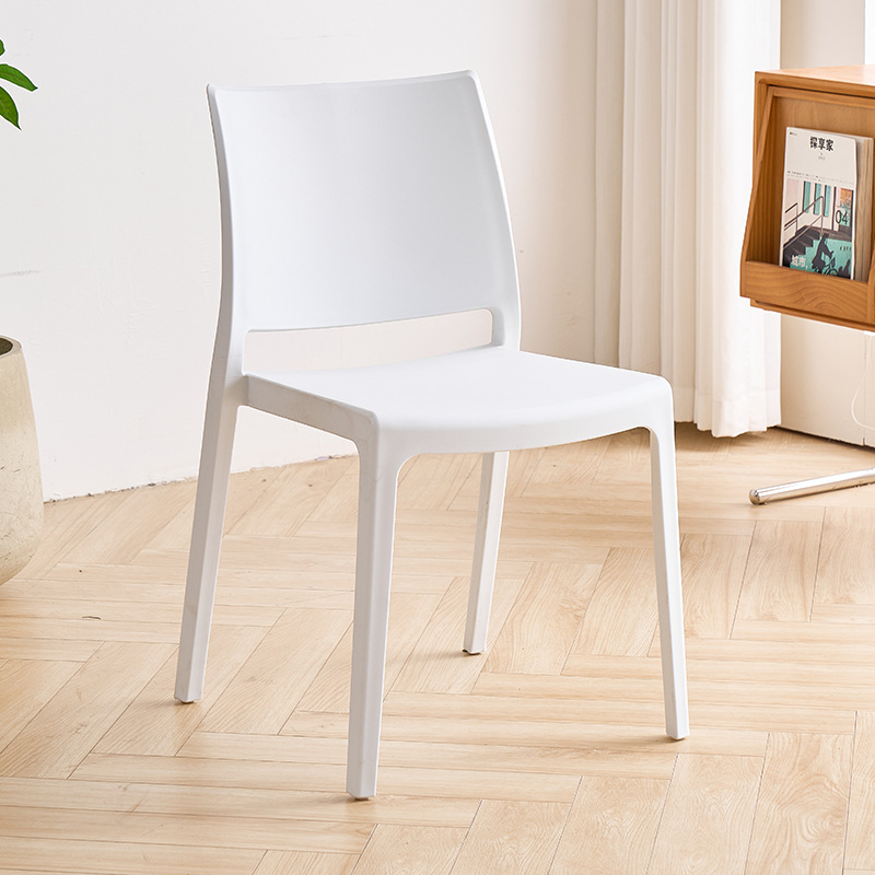 Sillas de plástico caseras apilables sillas de almacenamiento ligeras sala de estar cocina sillas de mesa de comedor robustas taburetes de respaldo de color