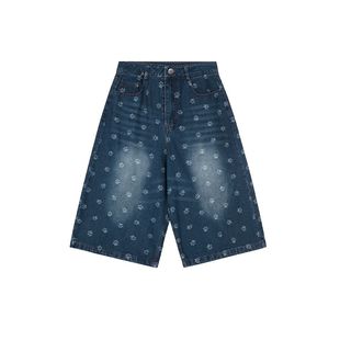 Broken Mirror 2025 Summer New Retro Loose Design Denim Shorts