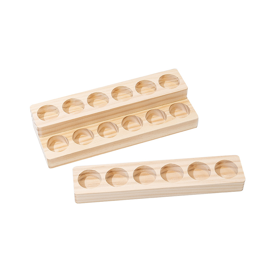 Fábrica de madera botella de aceite esencial botella de esmalte de uñas almacenamiento estante de exhibición caja de madera artesanía de madera