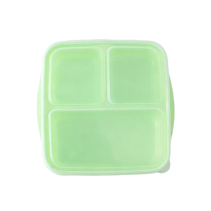 Caja de almuerzo de oficina sellada con caja de almuerzo para estudiantes tres particiones con cubierta caja de preservación fresca puede calentarse por microondas caja de almuerzo