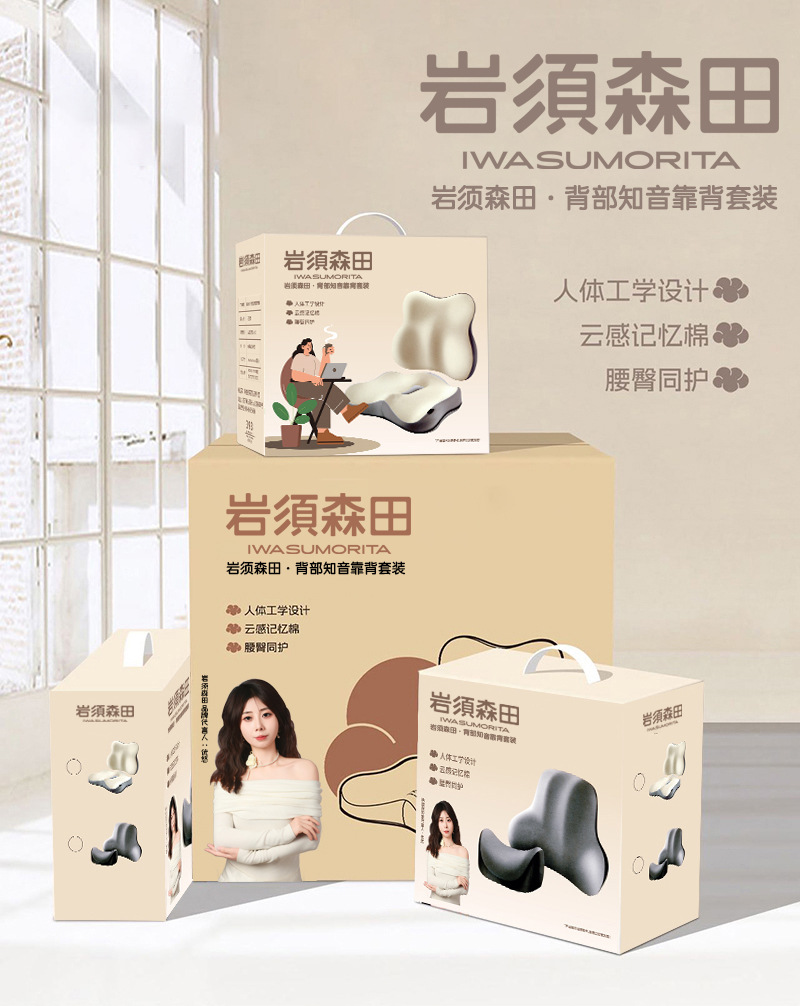 Yanxusen Tian Memory Foam Lumbar Support Cushion for Office and Car Use, Dual-Purpose Waist Support Pillow for Seat Backrest