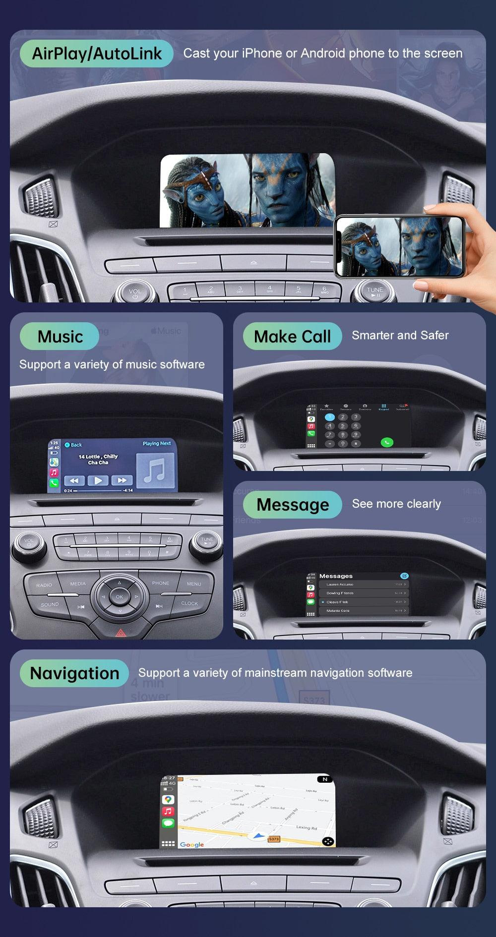Wireless Carplay Android Auto decoding box for Ford Sync2 system