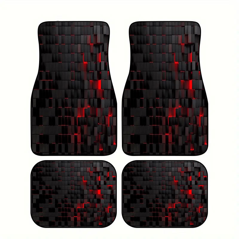 Cross-Border Hot-Selling Pattern Printed Car Floor Mats, Stain-Resistant, Water-Absorbent and Non-Slip Four-Piece Set, Etc. Can Be Shipped on Behalf of Others