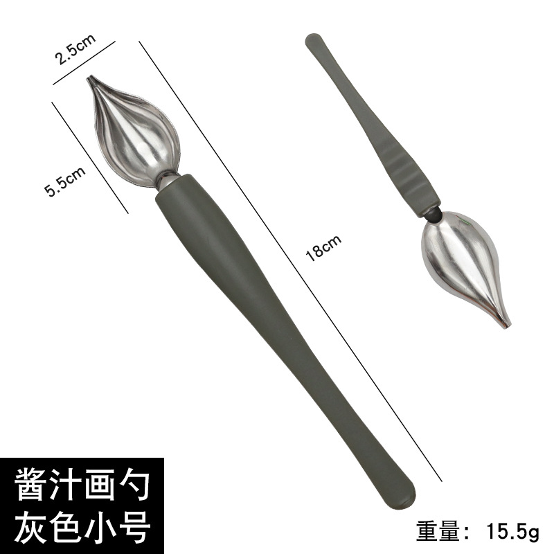 Restaurante transfronterizo plato de comida occidental para hornear postre salsa de acero inoxidable pintura cuchara cocina molecular punta cuchara olla caliente tenedor