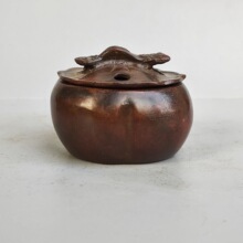 古玩杂项柿子形香薰炉合金香炉古玩茶道做旧香炉摆件