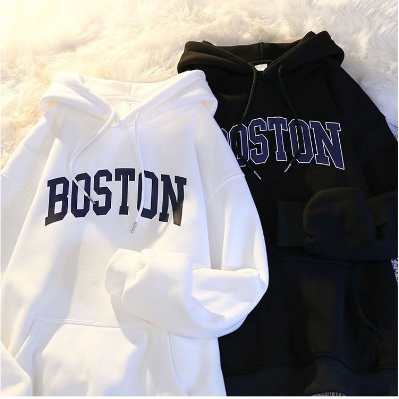 Autumn and Winter fleece-lined Hooded Sweat Men's All-match Trendy Ins Youth Loose Hong Kong Style Trendy Brand Couple B Sweat Men