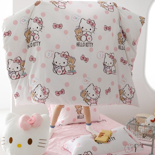 New 40-count pure cotton four-piece set Sanrio series cartoon Nantong home textile bed sheets dormitory style wholesale