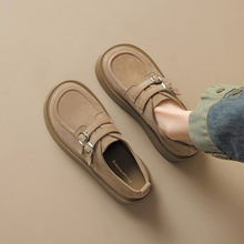 威威女郎 678-6厚底勃肯鞋女2025春季新款一字带博肯单鞋乐福鞋女