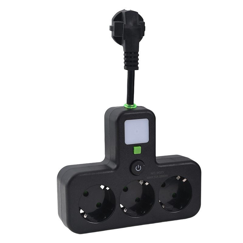 Transfronterizos de estilo europeo estándar europeo con cable flexible con enchufe 1 a 3 a 4 a 5 conector multi-jack adaptador USB