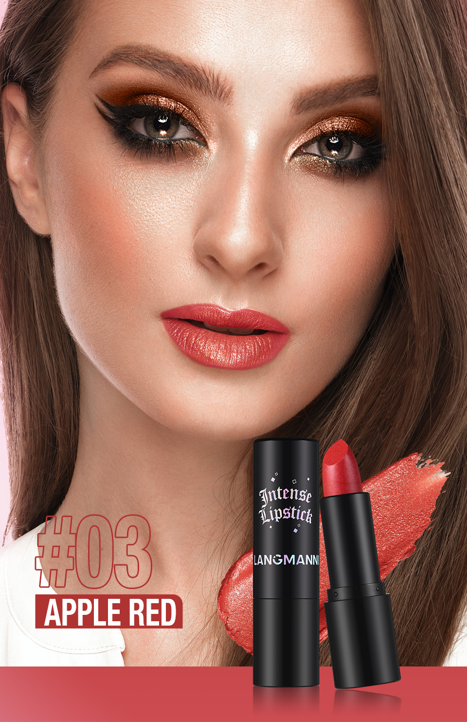 LANGMANNI Seven-color Gothic pearlescent lipstick is a multi-functional lipstick for both lips and cheeks Item Picture