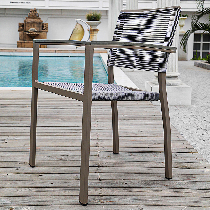 Silla de ratán al aire libre nórdico, silla de ratán, mesa y silla de comedor, patio, diseñador de terraza, hotel al aire libre, balcón familiar, oferta especial