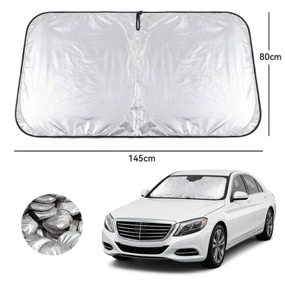Sun shade and Heat Insulation Sunshade, Anti-Glare - full-shading-titanium-silver-single-layer-front-gear-large