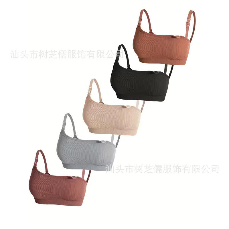 Cross-Border Best-Selling Women's Maternity Nursing Bra Threaded Wire-Free One-Piece Front Buckle Breastfeeding Special Underwear