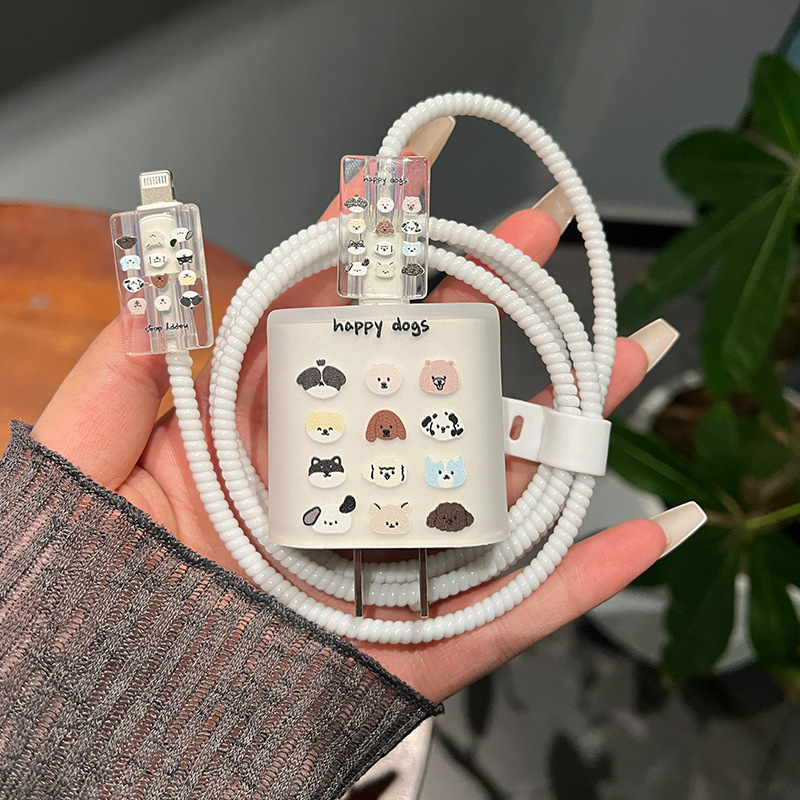 Apple 20W cargador de cable de datos pinzador de cable anti-ruptura carga rápida cubierta de cable de protección al por mayor