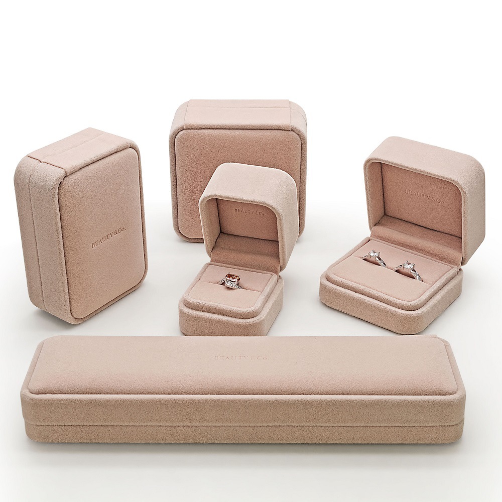 厂家直销批发高档绒布婚庆戒指吊坠珠宝首饰包装盒丝绒单款500起