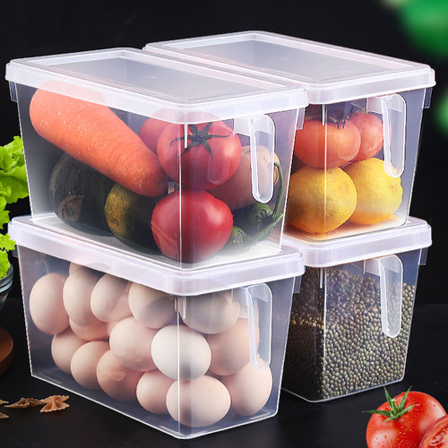 Large-capacity refrigerator storage box fresh-keeping storage box kitchen food sealed frozen transparent plastic fruit and vegetable fresh-keeping box
