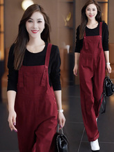 时尚牛仔背带裤女2025秋季新款洋气宽松显瘦休闲连体裤减龄两件套