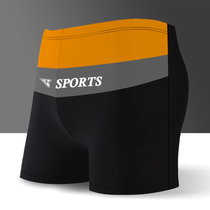 Nueva primavera caliente de los hombres boxeador bañador de moda de color a juego de nylon de alta elástica bañador de los hombres de natación troncos de la fábrica al por mayor