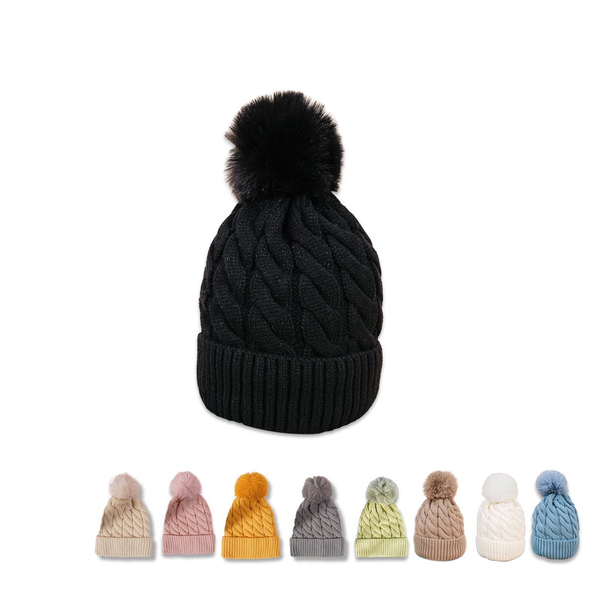 New Autumn And Winter Warm Woolen Hat Korean Fashion Fur Ball Knitted Hat display picture 1
