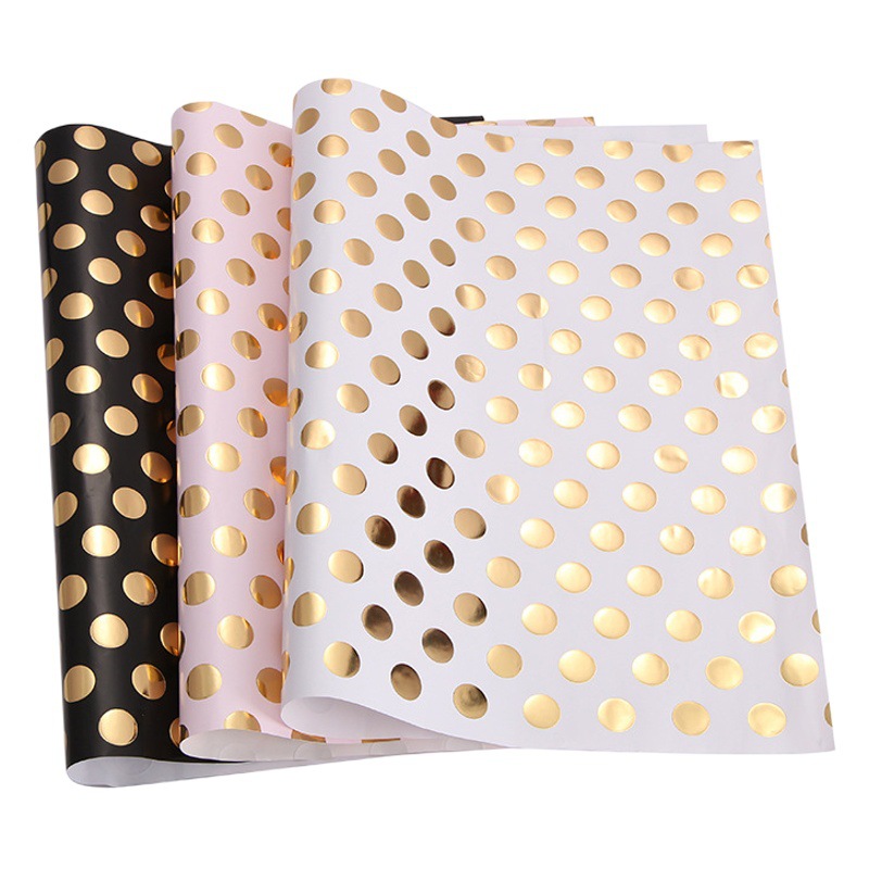 Papel de regalo de San Valentín al por mayor caja de regalo romántica papel de regalo Polka Dot giling exquisito papel de regalo