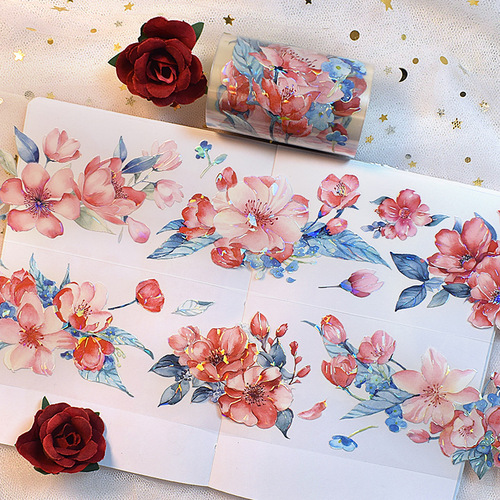 Original flower flower decoration creative handmade collage hand account material wholesale hand account special material rose pet tape