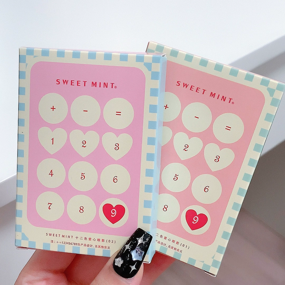 Палетка теней для век Sweetmint Twelve Color Love Eye Shadow Plate Multi -function Nude Fine Flash Low saturation Korean Love Eye Shadow