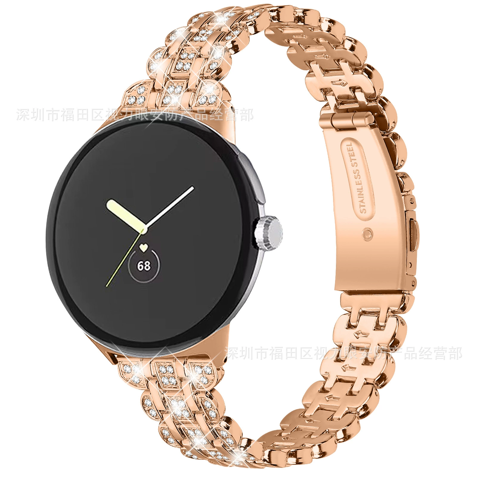 Подходит для Google Pixel Watch 1/2, циферблат «цветок», бриллиантовый стиль, металлический сменный ремешок
