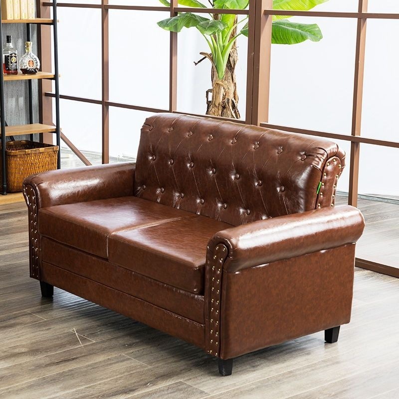 レトロアメリカンソファレストランバーコーヒーショップ衣料品店アメリカンシングルダブルトリプルソファリビングルーム小さなアパート|undefined