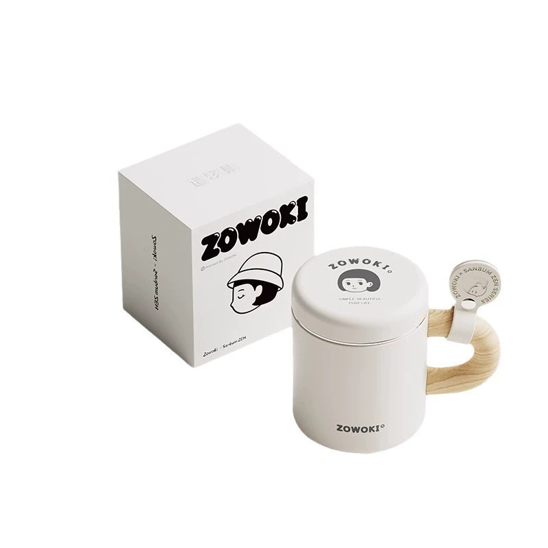 Capacious glass stainless steel 的茶杯，带把手，适合心爱的玻璃