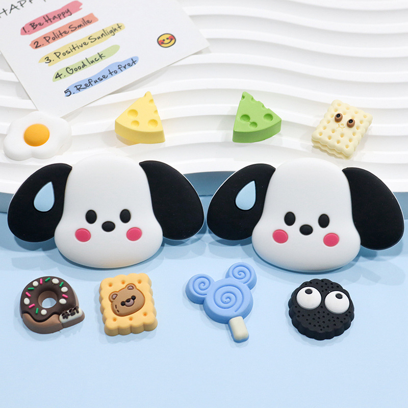 대형 땀 강아지 곰 부드러운 고무 보석 액세서리 휴대 전화 쉘 냉장고 스티커 슬리퍼 버클 DIY 소재