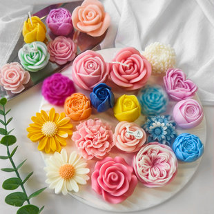Multi-style flower silicone mold diy chocolate fondant peony rose flower epoxy candle plaster mold