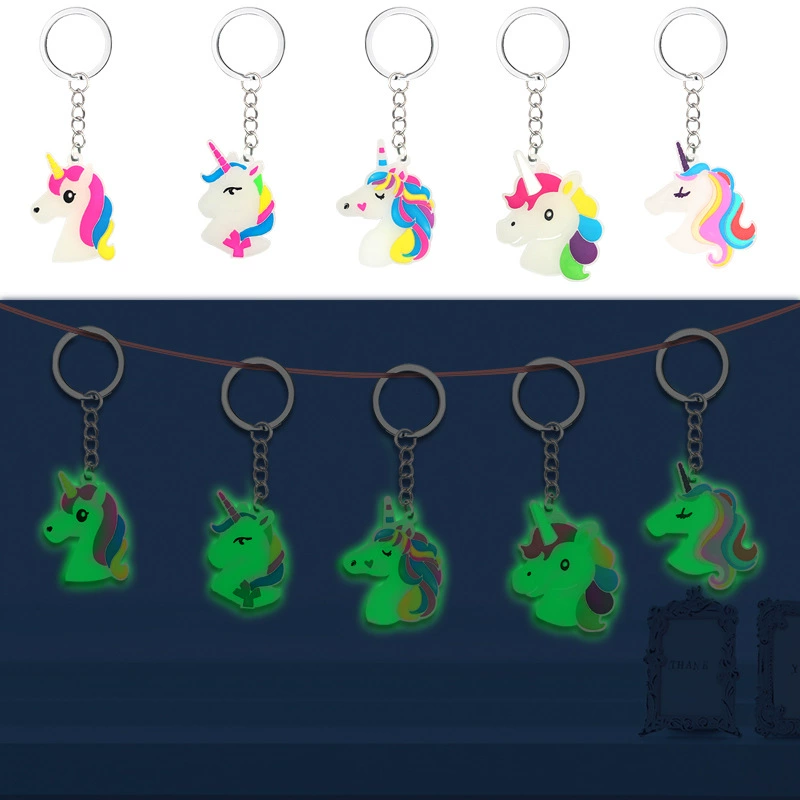 Трансграничный светящийся брелок с единорогом 14 мультяшный брелок автомобильный брелок игрушка подарок на вечеринку маленький подарок