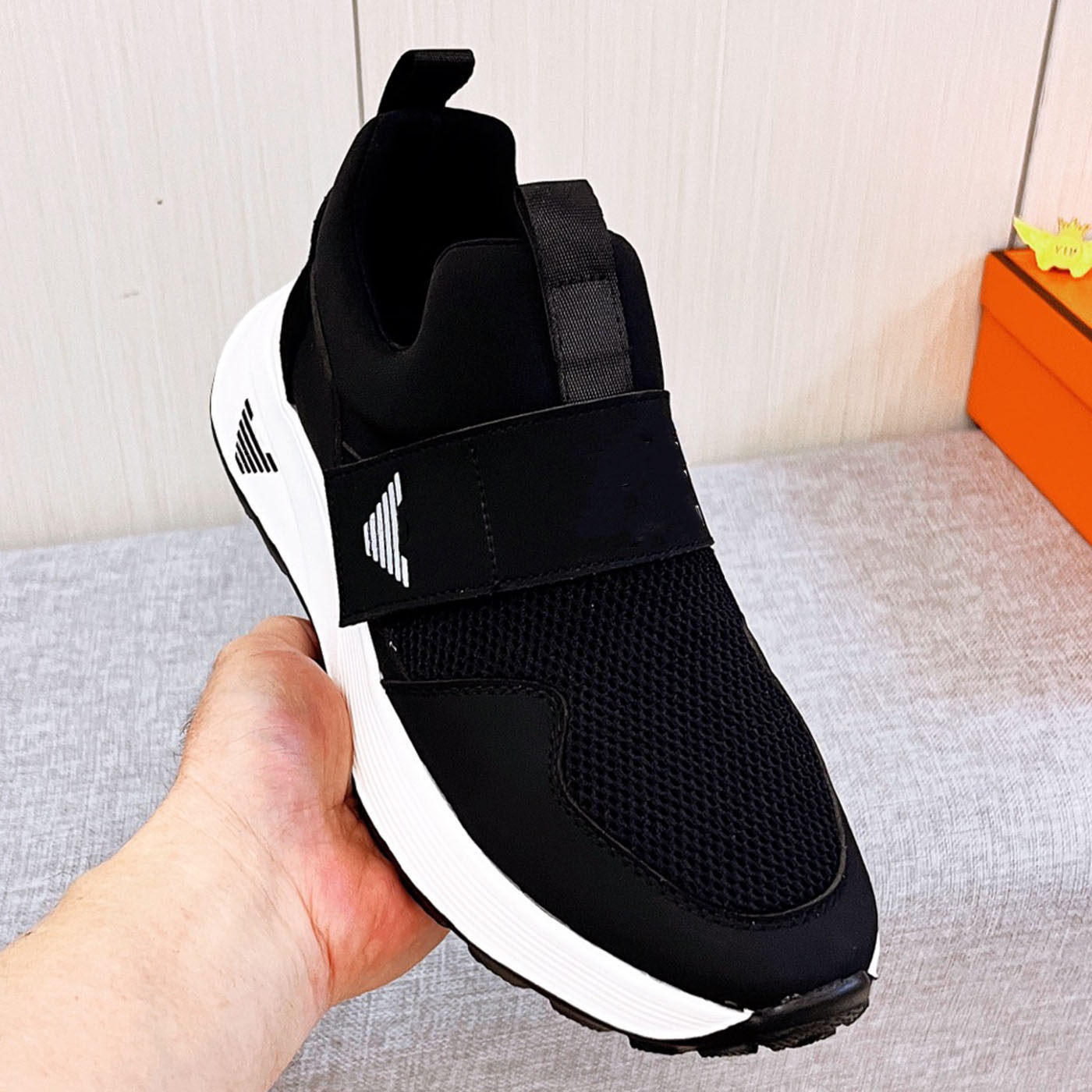 Men's Breathable Thick-Soled Sports Casual Shoes Slip-On Mesh Patchwork Versatile Trendy Shoes 26 Genuine Leather Suede Loafers