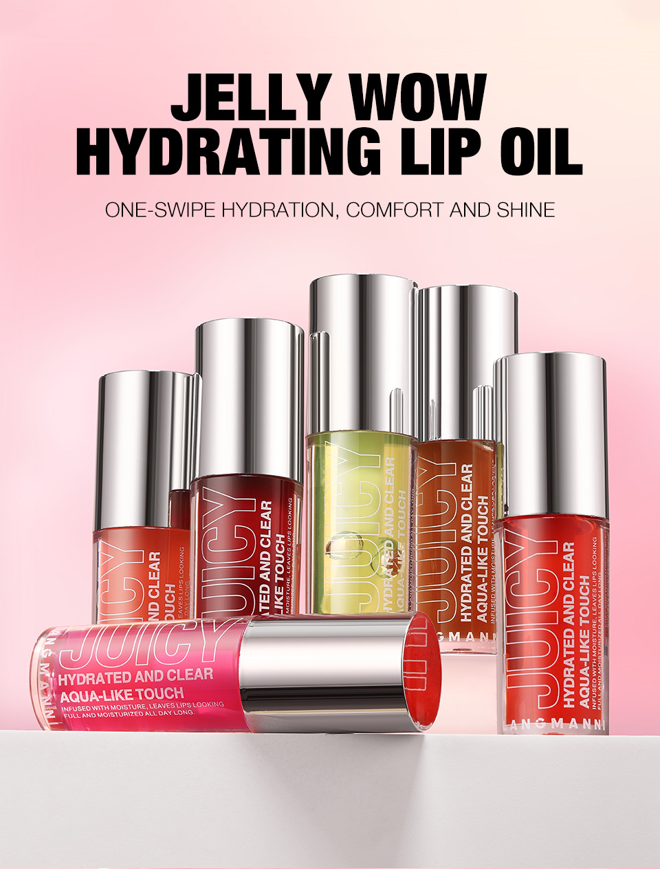 LANGMANNI 6-color large brush head lip oil and zirun lip oil are selling well on Amazon temu details Picture