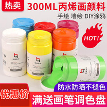 丙烯颜料300ML防水不易掉色diy手绘画鞋彩绘室外墙绘创意丙烯