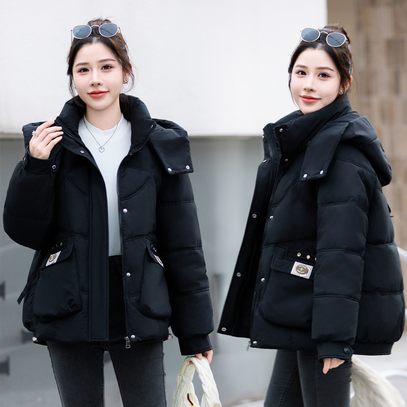 Invierno nuevo engordamiento ropa de algodón convencional de tamaño grande mujer ropa de algodón casual suelta engrosada chaqueta de algodón de estilo extranjero abrigo de moda