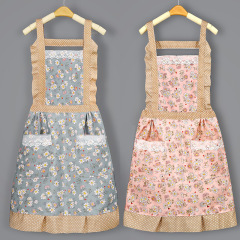 Factory Wholesale Apron New Canvas Princess Dress Women Home Kitchen Cooking Breathable Summer Korean Version Durable Ladies