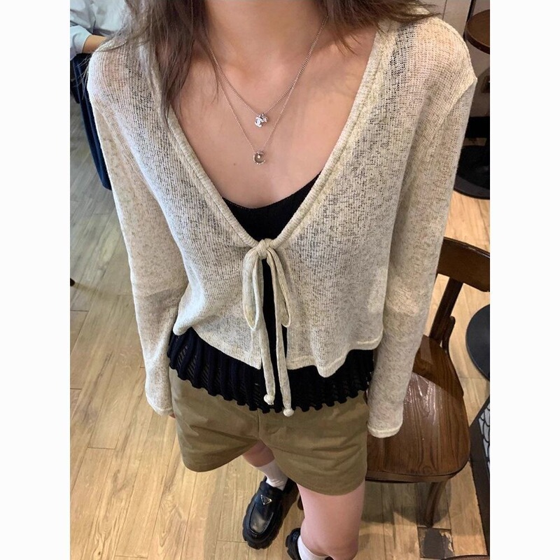 Thin Knitted Cardigan for Women, New Short Style for Summer 2026, Stylish Outerwear Top Thin Knitted Cardigan for Women, New Short Style for Summer 2026, Stylish Outerwear Top