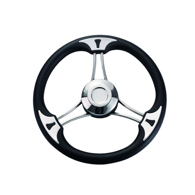 316 Stainless Steel 3-Way Steering Wheel Booster, Universal Black Foam Steering Wheel for Yachts and Boats (Sükan çarxları)