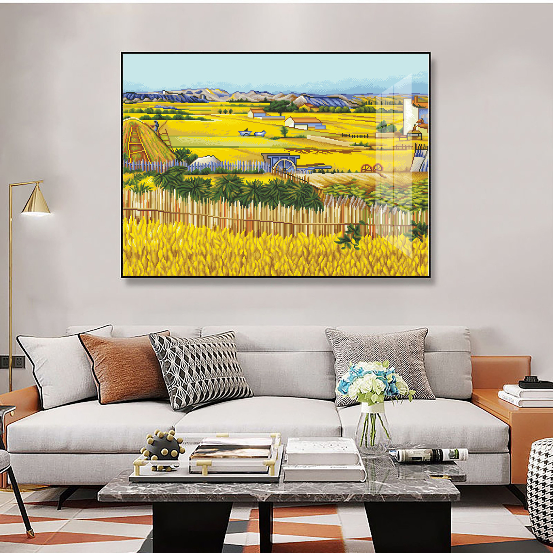 Auténtico Punto de Cruz de la Mona Lisa, Bordado Simple para el Hogar, Hecho a Mano, Estilo Campestre image 3