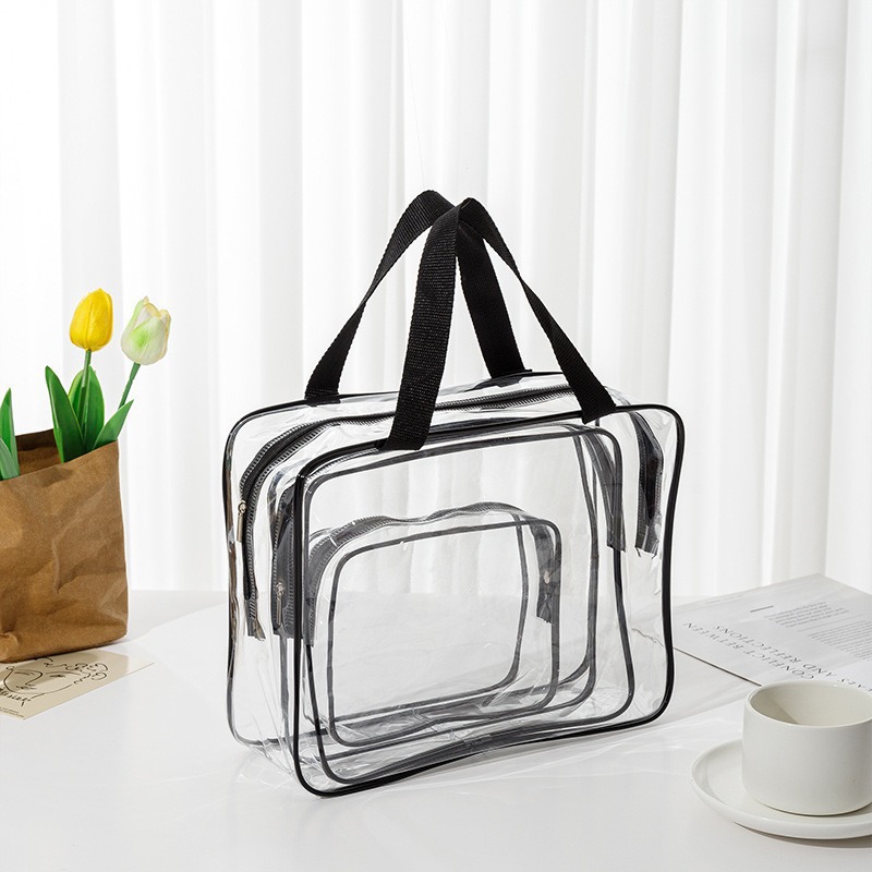 Bolsa de lavado simple portátil Juego de bolsa de cosméticos impermeable Bolsa de almacenamiento de viaje portátil Bolsa de almacenamiento multiusos de viaje de mano