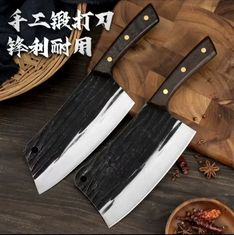 Новый кованный костяной нож для нарезки, складной нож с деревянной ручкой, традиционный кухонный инструмент для разделки курицы, острый и прочный