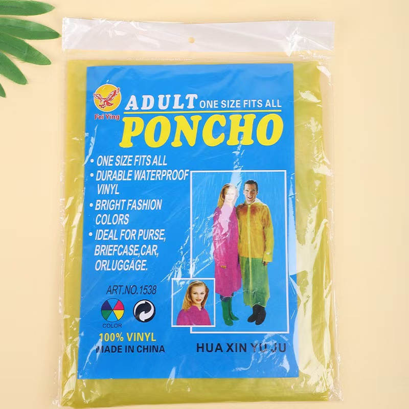 Impermeable Desechable de PE Grueso para Lugares Turísticos, Conciertos, Viajes, Aire Libre, Estilo con Botones a Presión, de una Pieza, Venta al por Mayor del Fabricante, Resistente a la Lluvia