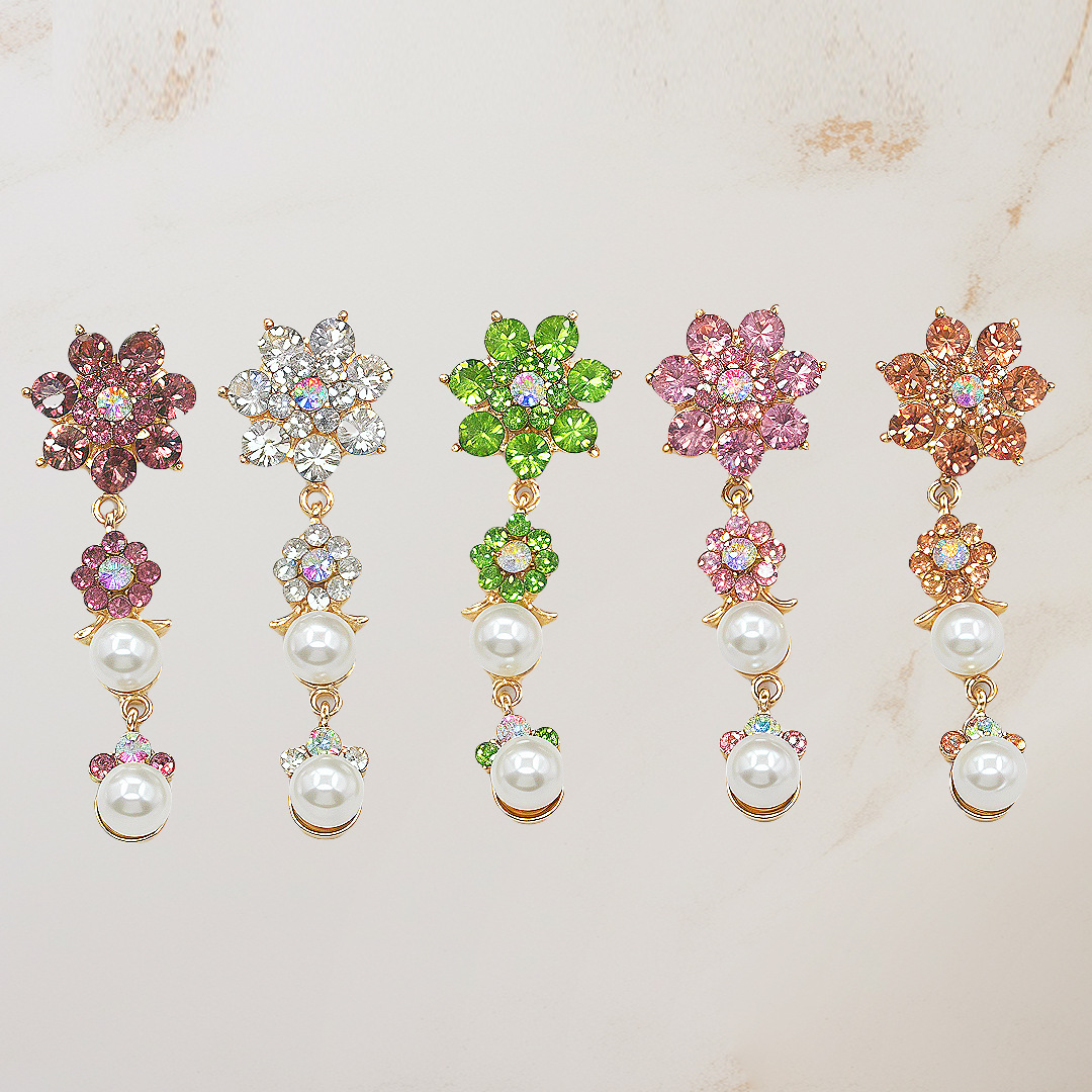 Imitation Pearl Crystal Inlaid Neck Pin, Brooch, Fashionable Extra Long Pendant Pin, Scarf Scarf Pin, Jewelry Gift