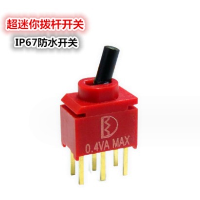 原厂直供IP67防水6脚两档ON-ON超小型摇头开关应用仪器仪表报警器